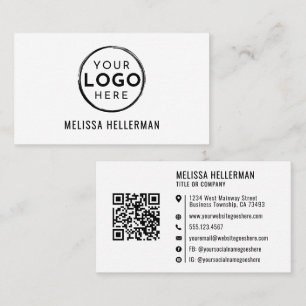 Weißes modernes Design QR-Code Visitenkarte