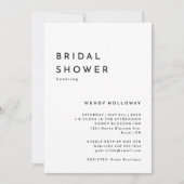 Weißes modernes, feines Brautparty Einladung (Vorderseite)