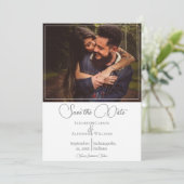Weißes modernes Foto Save The Date (Stehend Vorderseite)