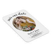 Weißes modernes Foto Save the Date Magnet (Rechte Seite)