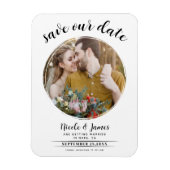 Weißes modernes Foto Save the Date Magnet (Vertikal)
