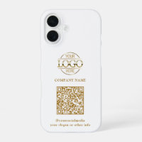 Weißes modernes Geschäftslogo & QR-Code-Promotion