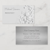 Weißes modernes Gitter-Hexagon beruflich Visitenkarte (Vorne/Hinten)