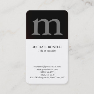 Weißes, modernes Grau-Monogramm Visitenkarte