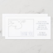 Weißes modernes Tauben-Baby-kundenspezifisches Dankeskarte (Vorne/Hinten)