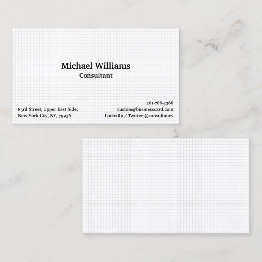 Weißes modernes, trendy gekreuztes geometrisches M Visitenkarte (Vorne/Hinten)