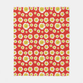 Weißes Mohndesign auf Fleece Blanket (Vorderseite)