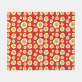 Weißes Mohndesign auf Fleece Blanket (Vorderseite (Horizontal))