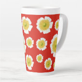 Weißes Mohndesign auf latenter Tasse (Rechte Ecke)