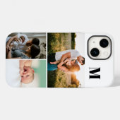 Weißes Monogramm 3 Foto Case-Mate iPhone Hülle (Rückseite (Horizontal))