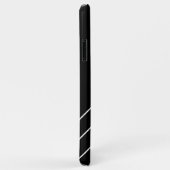 Weißes Monogramm in Circle, Diagonallinien Schwarz Case-Mate iPhone Hülle (Hinten/Rechts)