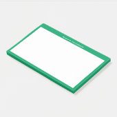 Weißes Monogramm oder Name an der grünen Grenze de Post-it Klebezettel (angewinkelt)
