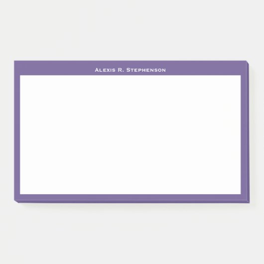 Weißes Monogramm oder Name an der ultravioletten G Post-it Klebezettel (Vorderseite)