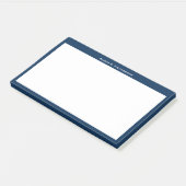 Weißes Monogramm oder Name für die blaue Grenze de Post-it Klebezettel (angewinkelt)