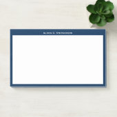 Weißes Monogramm oder Name für die blaue Grenze de Post-it Klebezettel (Büro)