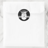 Weißes Monogramm Runder Aufkleber (Tasche)