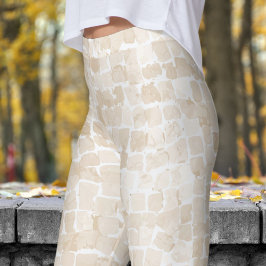 Weißes Mosiakdruck aus Stein Leggings