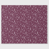 Weißes Musikalisches Wrapping Paper Geschenkpapier (Flach)