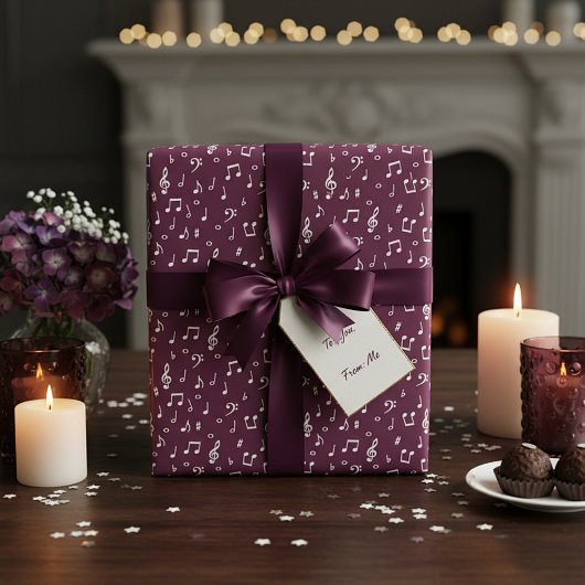 Weißes Musikalisches Wrapping Paper Geschenkpapier