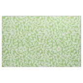 Weißes Muster des Blätter auf blassem apfelgrünem Stoff (Fat Quarter (45,7 x 55,9 cm))
