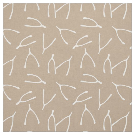 Weißes Muster für den Wunschknochen Taupe Stoff (Muster)
