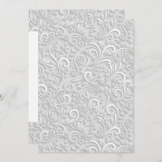 weißes Muster Save The Date (Vorne/Hinten)