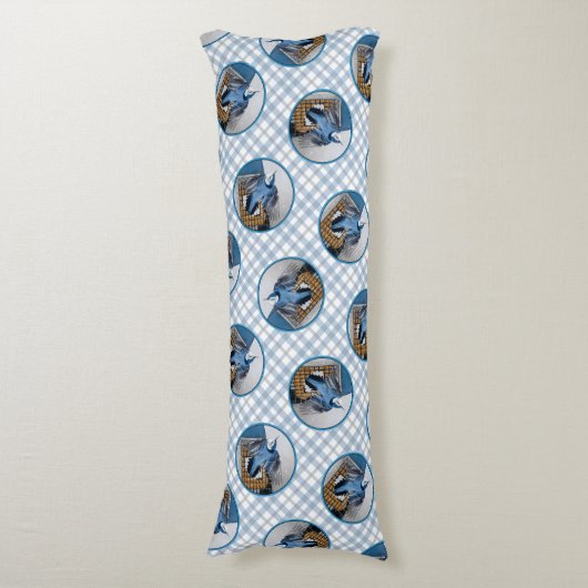 Weißes Nackthatch-Flying Original-Foto Seitenschläferkissen (Vorderseite Vertikal)