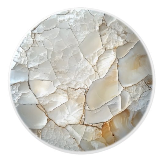 Weißes Nacre-Muster Keramikknauf (Vorderseite)