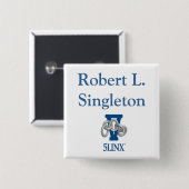 Weißes NamensAbzeichen-Button Button (Vorne & Hinten)