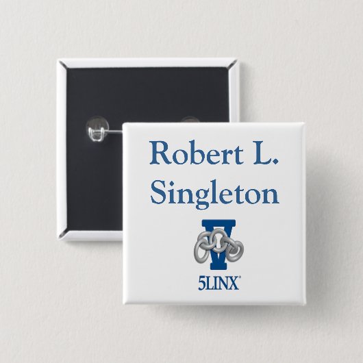 Weißes NamensAbzeichen-Button Button (Vorne & Hinten)