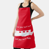 Weißes Narrowboat mit Text-All-Over-Print-Schürze Schürze (InSitu)