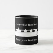 Weißes Narrowboat mit Text Tasse (Zentrum)