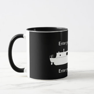 Weißes Narrowboat mit Text Tasse