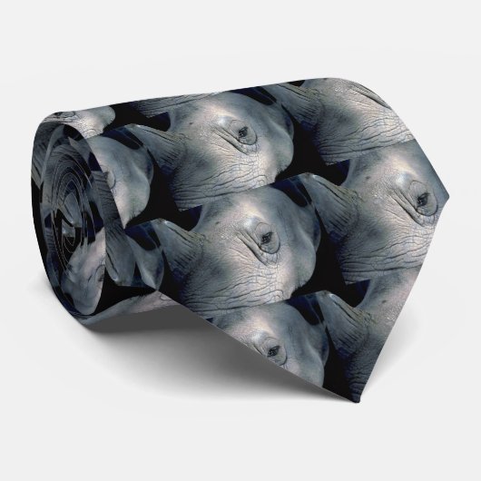 Weißes Nashorn-Kopf Krawatte (Gerollt)