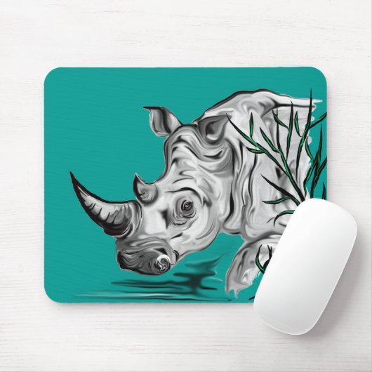 weißes Nashorn Mousepad (Mit Mouse)