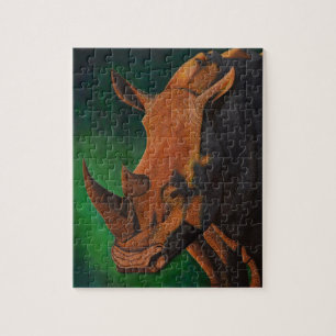 Weißes Nashorn-Puzzlespiel Puzzle