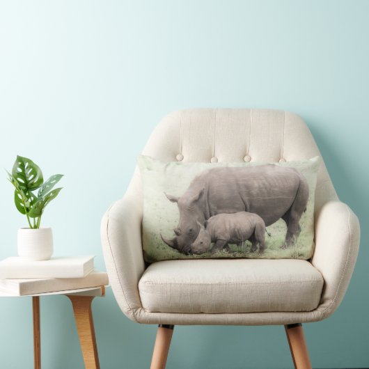 Weißes Nashorn u. Baby-Kissen Lendenkissen (Stuhl )