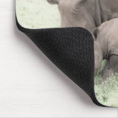 Weißes Nashorn u. Baby Mousepad (Ecke)