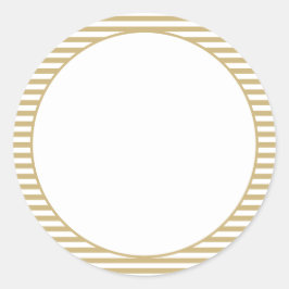 Weißes Nautilgold Streifen, leere Etiketten für Le Runder Aufkleber