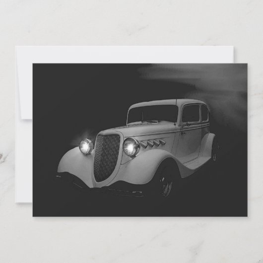 Weißes Night Frisierte Auto Geburtstag Einladung (Vorderseite)