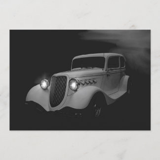 Weißes Night Frisierte Auto Geburtstag Einladung