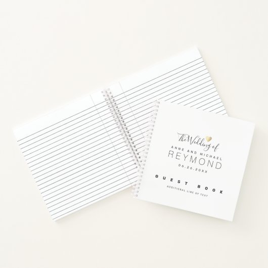 Weißes Notebook als Hochzeitsbuch Notizblock (Innenseite)