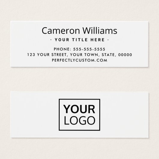 Weißes oder beliebiges farbiges Logo Mini-Visitenk (Vorne & Hinten)