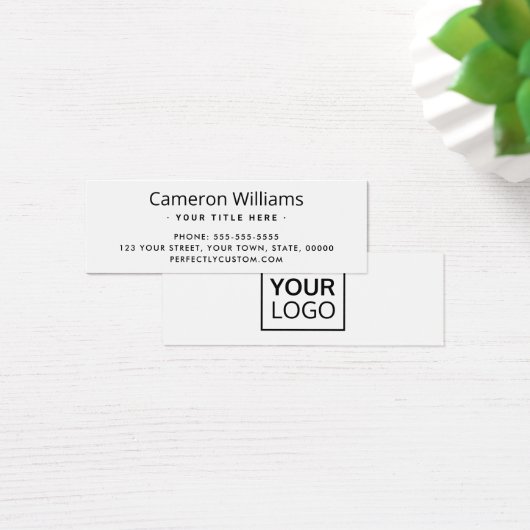 Weißes oder beliebiges farbiges Logo Mini-Visitenk (Schreibtisch)