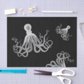 Weißes Oktopus-Schwarzteppichpapier Seidenpapier (Handwerk)