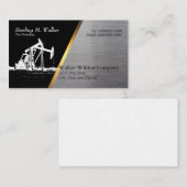 Weißes Öl-Pumpanlage-Silhouette (Metallblick) Visitenkarte (Vorne/Hinten)