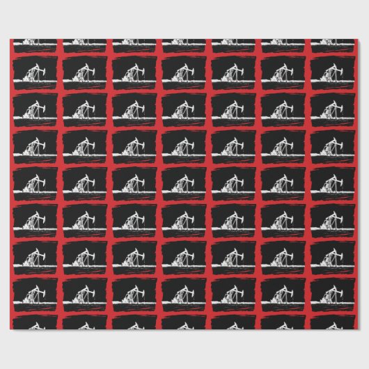 Weißes Öl-Pumpanlage-VerdoppelungSilhouette Geschenkpapier (Flach)