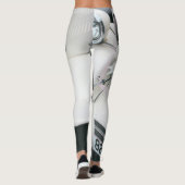 Weißes Oldsmobile-Design Leggings (Rückseite)