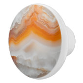 Weißes Orange-Agate-Muster Keramikknauf (Rechts)