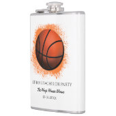 Weißes Orange Basketball Party Wochenende Flachmann (Links)